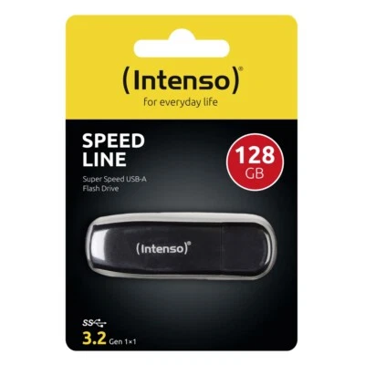 Intenso USB Stick 128GB Speicherstick Speed Line schwarz USB 3.2 - Bild 1 von 2
