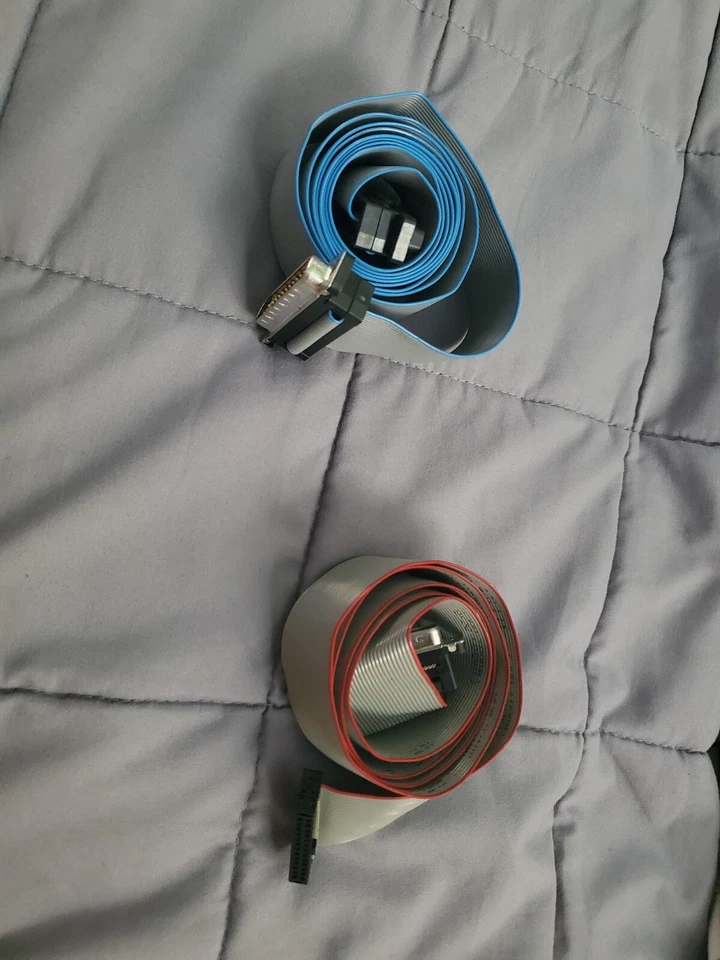 Vintage Red and Blue ribbon cables for Vintage Computers. - Image 1 of 3