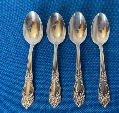 4 TEASPOONS Reed & Barton TIGER LILY 1901 FESTIVITY 1946 银版无单色 — 第 1/4 张图片