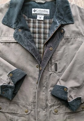 Columbia L Men's Gray Barn Coat Field Chore Wool Lined Jacket Outdoor Pockets - Image 1 of 4