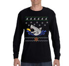 Mens Taco Shark Ugly Christmas Sweater Great White Funny Gift Long Sleeve Tshirt