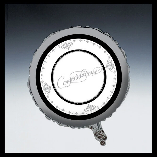 Silver Stafford Congratulations Foil Balloons Wedding Grad Wholesale 18" x6  - Image 1 of 1