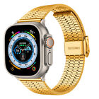 For Apple Watch 9 8 7 6 Se Ultra 2 Steel Link Bracelet Band Strap 44/41/45/49mm