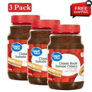 (3 pack) Great Value Classic Medium Roast Instant Coffee, 12 Oz - Picture 1 of 1