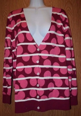 Suéter NorthCrest para mujer rojo ciruela estampado circular y rayas talla grande 16 nuevo con etiquetas NUEVO Foto 1 de 2