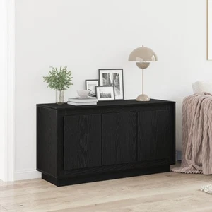 Aparador Negro de Roble 102x35x55 cm Madera Compuesta vidaXL - Imagen 1 de 12