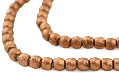 Round Copper Ethiopian Beads 8mm African Large Hole 32 Inch Strand Handmade - Image 1 of 4