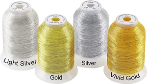 New Brothread 4Pcs (2 Gold+2 Silver Colors) Metallic Embroidery Machine Threa... - Picture 1 of 12