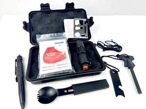 Survival/Tactical Kit Hard Waterproof Case Blanket Tools Spoon Whistle + More - Picture 1 of 22
