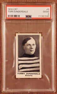1912 C57 #5 Tommy Dunderdale Victoria Winnipeg Leafs Hockey Card PSA 2 HOF - Bild 1 von 3