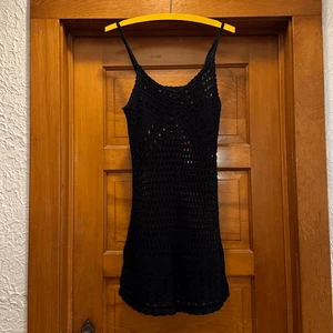 Aerie AEO Black Crochet Cotton Mini Dress Women’s Medium - Picture 1 of 9