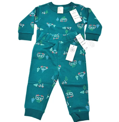 First Impressions Baby Boy 2-Pc Green Car Tree Outfit Pullover Pants Set 18M - Image 1 of 4