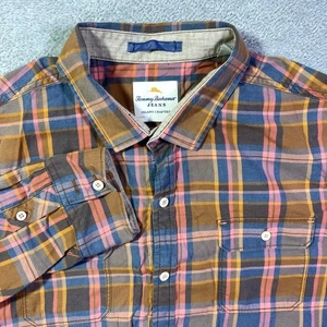 Tommy Bahama Jeans Island Crafted kariertes Langarmhemd mit Knopfleiste Herren L G - Bild 1 von 12