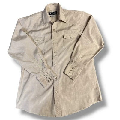 Camisa de campo Buffalo vintage para hombre pequeña perla occidental a presión rodeo metálica Foto 1 de 4