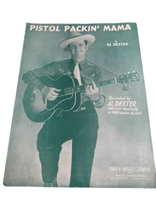 Vintage 1943 Pistol Packin Mama Noten Al Dexter Western Swing Country - Bild 1 von 3