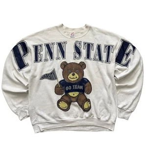 Sudadera De Colección Años 80 90 Penn State Nittany Lions Talla XL Deletrear Oso de Peluche - Imagen 1 de 13