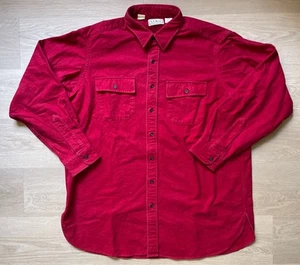 Camicia vintage LL Bean camoscio flanella manica lunga con bottoni rossa uomo taglia XL B2 - Foto 1 di 12