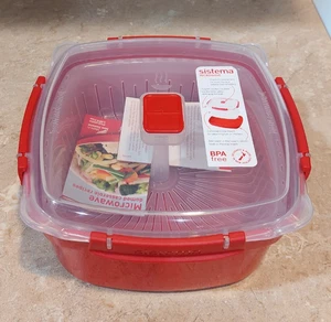 Sistema Microwave Collection Dampfgarer Medium 83,5 Oz./2,4 L Rot - OFFENE BOX - Bild 1 von 2