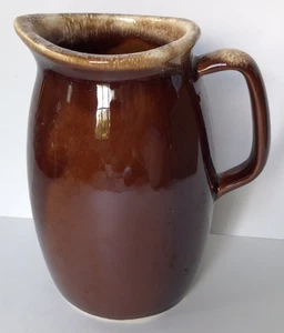 Vtg Mid Century Hull Oven Proof USA Brown Drip Creamer Milk Syrup Pitcher 6 1/2" - Picture 1 of 8