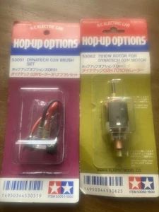 TAMIYA VINTAGE DYNATECH 02H BRUSHED MOTOR 53051 BRUSH SET 53062 7010W 10T ROTOR - Picture 1 of 3