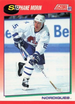 1991-92 Score Hockey Canadian Stephane Morin Quebec Nordiques #254 - Image 1 of 2