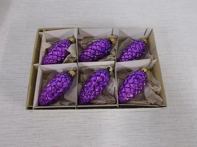 6 x Tannenzapfen, Weihnachtsschmuck, Weihnachten, vintage, L10cm, mundgeblasen - Bild 1 von 4