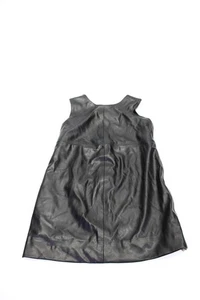 Milly Minis Childrens Girls Faux Leather Dress Black Pink Size 3-6 Months - Picture 1 of 3