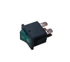 10pcs Rocker switch ON-OFF 12.5x18.6mm 6A/250Vac, fixed, 3pins. SPST, green - Picture 1 of 1