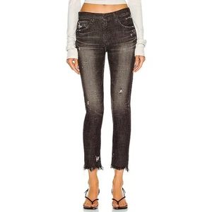 MOUSSY VINTAGE Diana Skinny Jeans Damen 25 schwarz Distress Japanese Selvage Denim - Bild 1 von 24