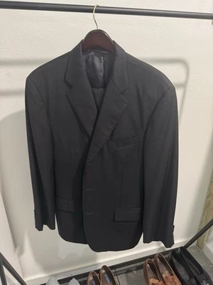 Мужской костюм Samuelsohn угольно-черный 44R 36/28 брюки шерсть 110's сделано в Канаде - Изображение 1 из 4