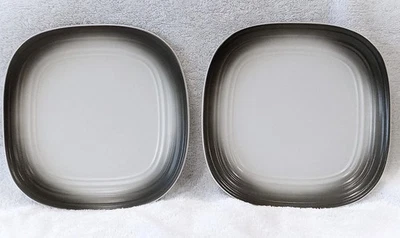 Mikasa SWIRL Square Ombre Graphite Salad Lunch Plate Set of 2 - Image 1 of 4