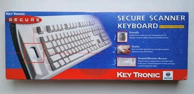 Teclado escáner seguro KeyTronic reconocimiento de huellas dactilares F-SCAN-PK001US NOS Foto 1 de 4