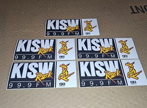 ~5~ 1993 KISW ROCK 99.9 FM SEATTLE STICKER SETS DECAL VINTAGE AND ROLL RADIO NOS - Picture 1 of 10