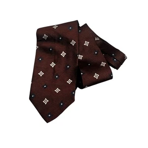 Corbata Hombre Gadolini Diseño Italiano Marrón Azul 100% Seda  - Imagen 1 de 3