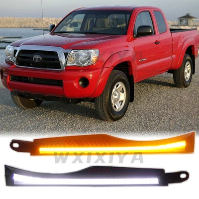 Front Side Marker Lamp LED DRL For Toyota Tacoma 2005-11 Headlight Trim W/ Turn - Image 1 of 4