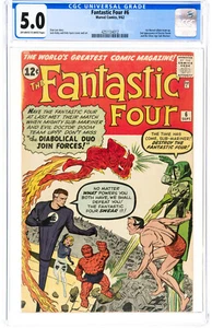 🔑 Fantastic Four #6 1962 CGC 5.0 FIRST Super-Villain Team-Up Doom Sub-Mariner🔑 - Picture 1 of 2