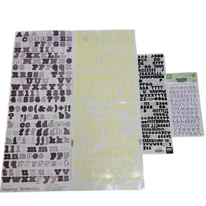 Making Memories ABC Stickers 4 Sheets Purple Yellow Black Funky Scrapbooking Lot - Picture 1 of 10