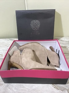 Botines Vince Camuto Talla 8.5 Cuero Pentila Taupe Punta Cierre Cremallera - Imagen 1 de 12