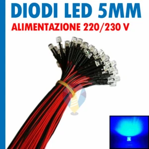 MICRO LAMPADA LED 220V BLU MICROLAMPADA DIODI LED LUCE MODELLISMO - Foto 1 di 1