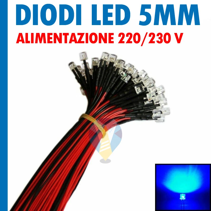 MICRO LAMPADA LED 220V BLU MICROLAMPADA DIODI LED LUCE MODELLISMO - Immagine 1 di 1