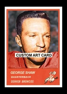 George Shaw Denver Broncos 1963 Custom Made Football Art Card Blank Back - Picture 1 of 2