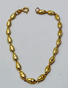 Danecraft 24KT Gold Over 925 Sterling Silver Nugget Bracelet 7 1/4” - Picture 1 of 4