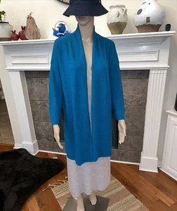 NWT Eileen Fisher Jewel Organic Linen Crepe Stretch Boxy Cardigan Size 1X - Picture 1 of 10