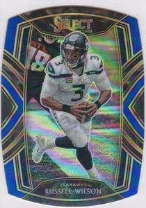 RUSSELL WILSON Seattle Seahawk RARE DIE-CUT BLUE PRIZMS $$ VARIATION Select Card - Picture 1 of 2