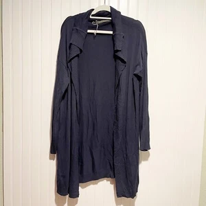 Marina Rinaldi marineblaue Strickjacke Viskose vorne offen Größe Large - Bild 1 von 6