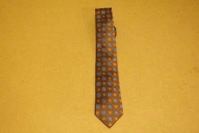 Bruno Piattelli 100% 真丝手工制作领带青铜/棕色/橙色? 蓝色 — 第 1/4 张图片