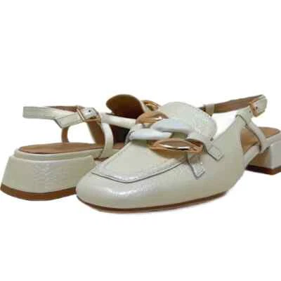 REGARDE Le CIEL LOLA CREME COURO ENVERNIZADO SLINGBACKS FIVELA BLOCO SALTO 37 6-6.5 - Imagem 1 de 4