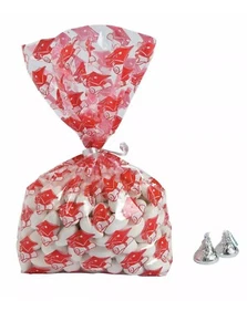 Red Graduation Cellophane Bags 24 Plastic Cello Treat Candy Bags 5 x 11.5 - Picture 1 of 2
