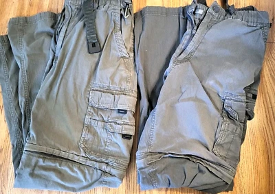 Lote de 2 pantalones cargo convertibles verdes BC Clothing para hombre medianos 34 Foto 1 de 4