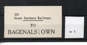 Great Southern Railways GSR - Luggage Label (01) Bagenalstown - Picture 1 of 1